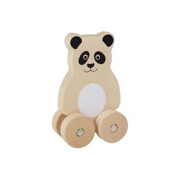 Drewniana panda na kółkach