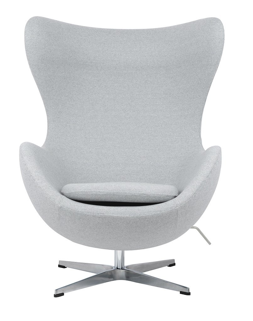 Fotel EGG CLASSIC szary melanż.17 - wełna, podstawa aluminiowa