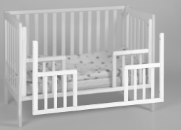 Toddler rail (wymeinny bok) do łóżeczka EKO PANEL biały Troll Nursery