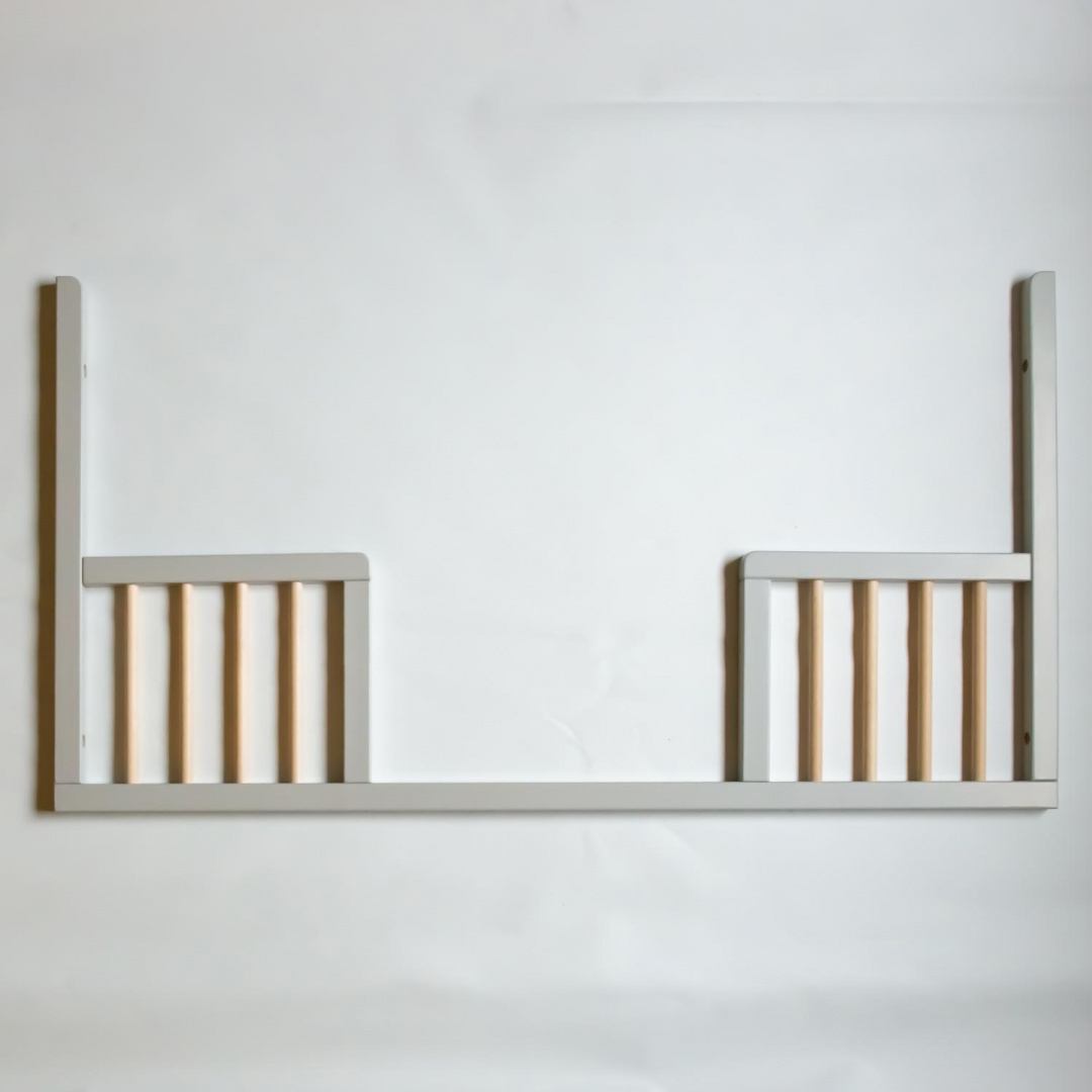 Toddler rail (wymeinny bok) do łóżeczka LUKAS DUO soft grey/natural wax Troll Nursery