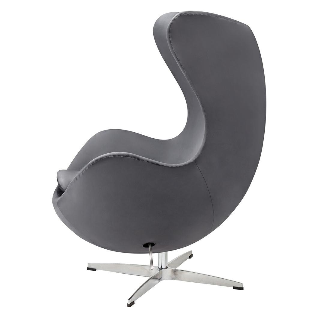Fotel EGG CLASSIC VELVET ciemny szary - welur, podstawa aluminiowa