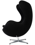 Fotel EGG CLASSIC czarny.30 - wełna, podstawa aluminiowa