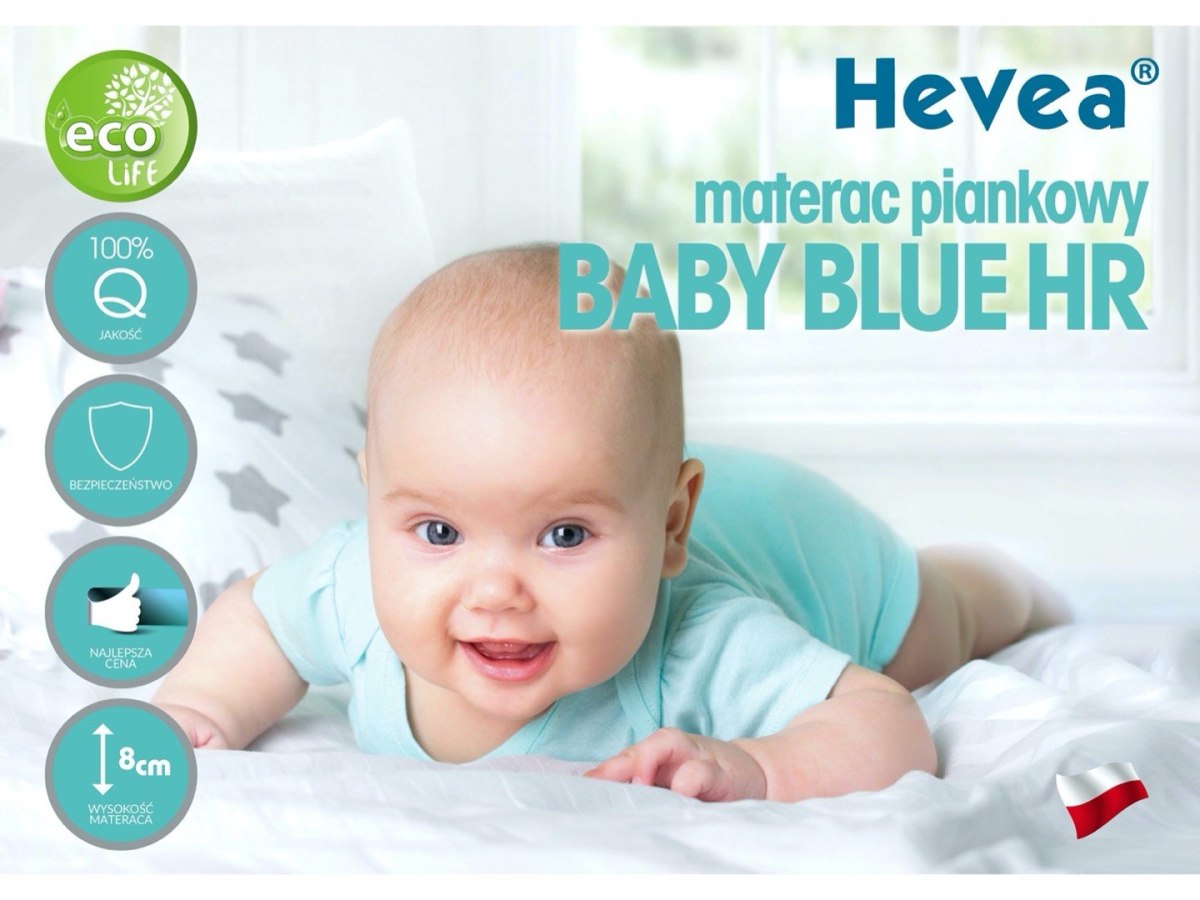 Materac piankowy Hevea Baby Blue 120x60 (Natural)