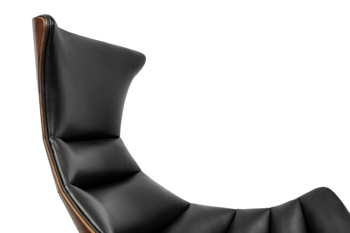 Fotel HOMMER z podnóżkiem czarny