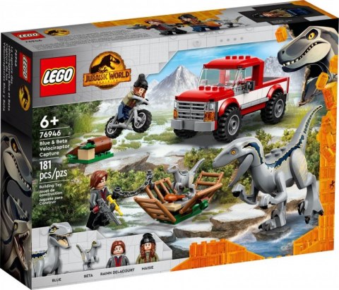 LEGO Klocki Jurassic World 76946 Schwytanie welociraptorów Blue i Bety