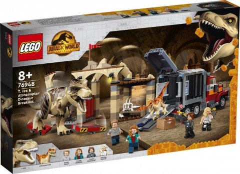 LEGO Klocki Jurassic World 76948 Ucieczka tyranozaura i atrociraptora