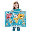 CzuCzu Puzzle 60 elementów Puzzlove - Mapa świata Zwierzęta