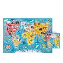 CzuCzu Puzzle 60 elementów Puzzlove - Mapa świata Zwierzęta